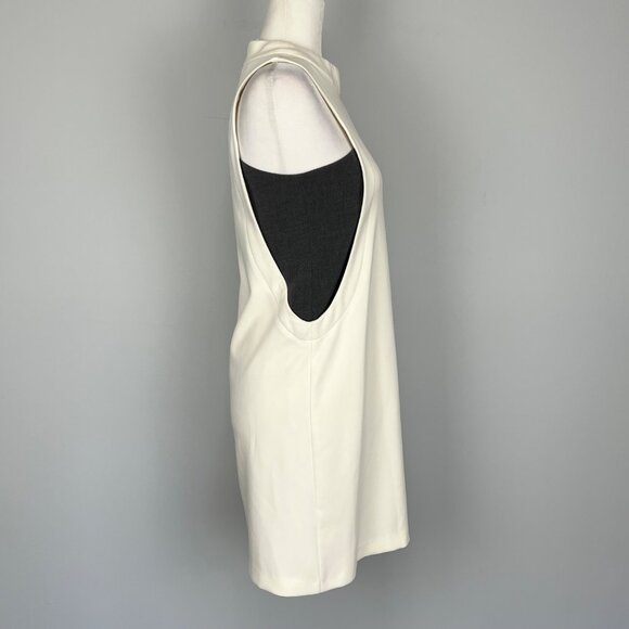 Tintoretto Womens Ivory Gray Sleeveless Mock Neck Mini Dress size Small - Picture 7 of 15